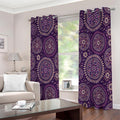 Purple Bohemian Mandala Pattern Print Extra Wide Grommet Curtains