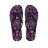 Purple Bohemian Mandala Pattern Print Flip Flops