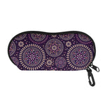 Purple Bohemian Mandala Pattern Print Glasses Case