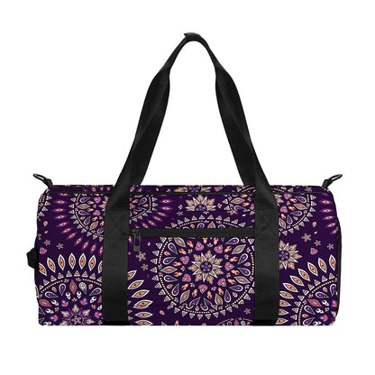 Purple Bohemian Mandala Pattern Print Gym Bag