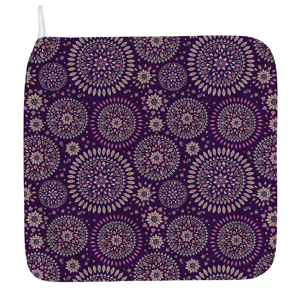 Purple Bohemian Mandala Pattern Print Hand Towel