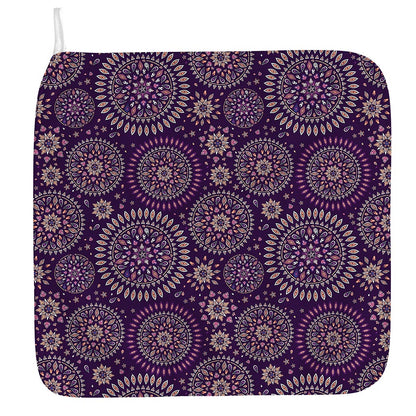 Purple Bohemian Mandala Pattern Print Hand Towel
