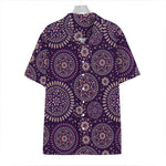 Purple Bohemian Mandala Pattern Print Hawaiian Shirt