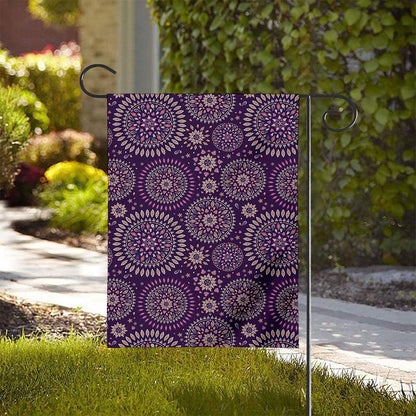 Purple Bohemian Mandala Pattern Print House Flag