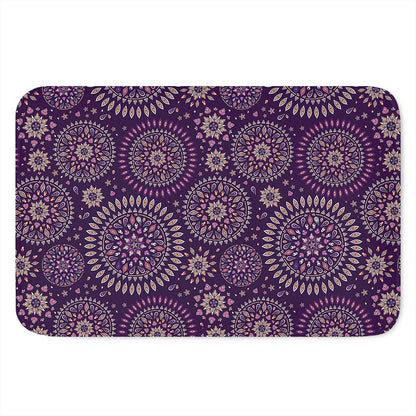 Purple Bohemian Mandala Pattern Print Indoor Door Mat