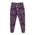 Purple Bohemian Mandala Pattern Print Jogger Pants