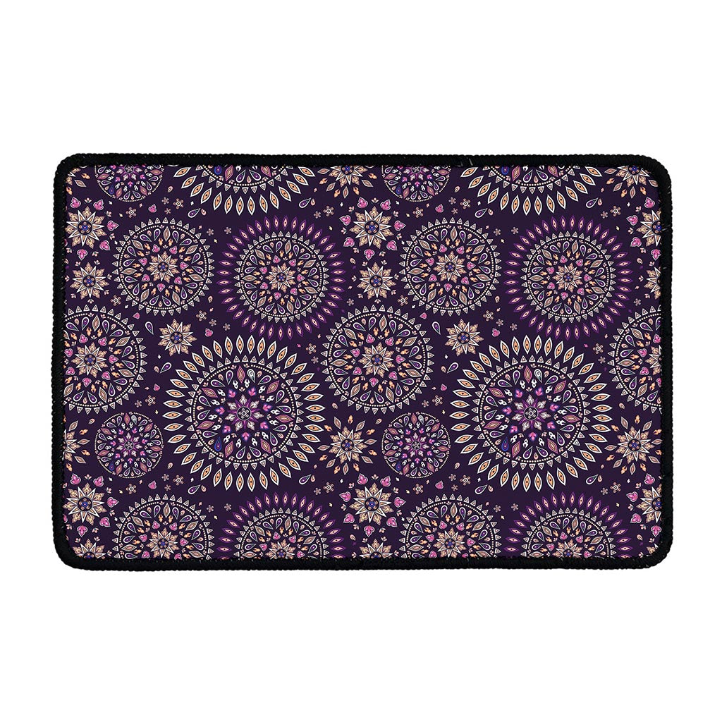 Purple Bohemian Mandala Pattern Print Kitchen Mat