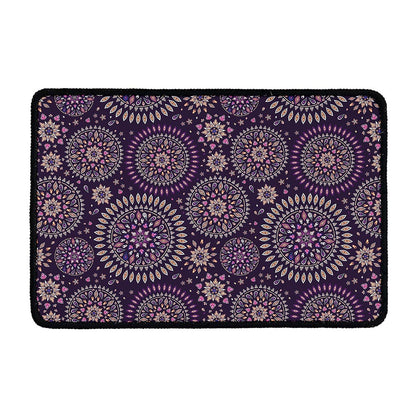 Purple Bohemian Mandala Pattern Print Kitchen Mat