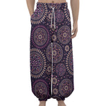 Purple Bohemian Mandala Pattern Print Lantern Pants