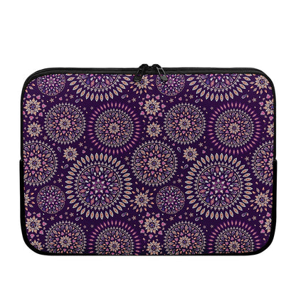 Purple Bohemian Mandala Pattern Print Laptop Sleeve