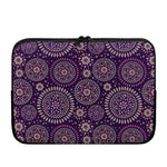 Purple Bohemian Mandala Pattern Print Laptop Sleeve