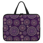 Purple Bohemian Mandala Pattern Print Laptop Sleeve With Handle