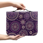 Purple Bohemian Mandala Pattern Print Leather Bible Cover