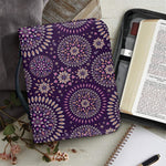 Purple Bohemian Mandala Pattern Print Leather Bible Cover