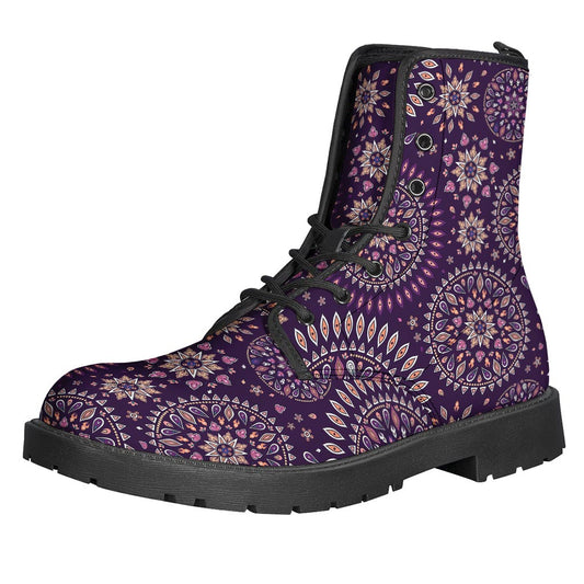 Purple Bohemian Mandala Pattern Print Backpack