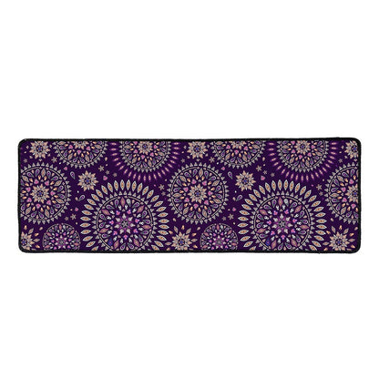 Purple Bohemian Mandala Pattern Print Long Kitchen Mat