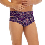 Purple Bohemian Mandala Pattern Print Men's Briefs