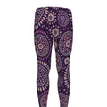 Purple Bohemian Mandala Pattern Print Men's Leggings
