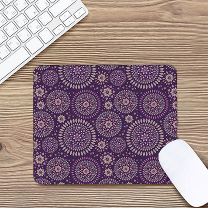 Purple Bohemian Mandala Pattern Print Mouse Pad