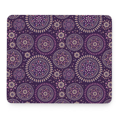 Purple Bohemian Mandala Pattern Print Mouse Pad