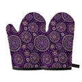 Purple Bohemian Mandala Pattern Print Oven Mitts