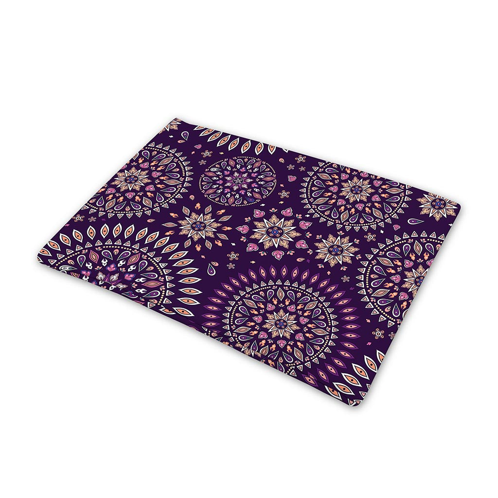 Purple Bohemian Mandala Pattern Print Pet Cooling Mat Cover