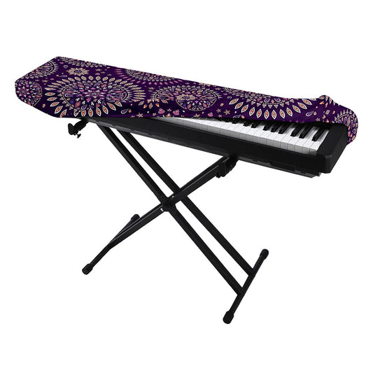 Purple Bohemian Mandala Pattern Print Piano Keyboard Cover