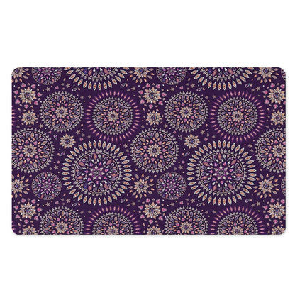 Purple Bohemian Mandala Pattern Print Polyester Doormat