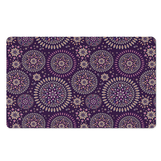 Purple Bohemian Mandala Pattern Print Polyester Doormat