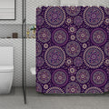 Purple Bohemian Mandala Pattern Print Polyester Shower Curtain
