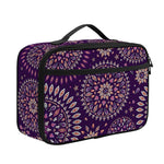 Purple Bohemian Mandala Pattern Print Portable Lunch Bag