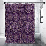 Purple Bohemian Mandala Pattern Print Premium Shower Curtain