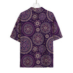 Purple Bohemian Mandala Pattern Print Rayon Hawaiian Shirt
