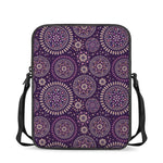Purple Bohemian Mandala Pattern Print Rectangular Crossbody Bag