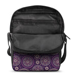 Purple Bohemian Mandala Pattern Print Rectangular Crossbody Bag