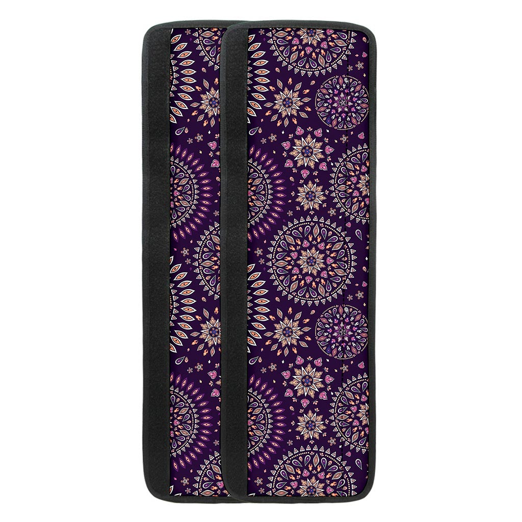 Purple Bohemian Mandala Pattern Print Refrigerator Handle Covers