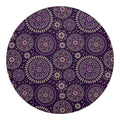 Purple Bohemian Mandala Pattern Print Round Blanket