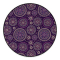 Purple Bohemian Mandala Pattern Print Round Floor Mat