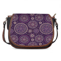 Purple Bohemian Mandala Pattern Print Saddle Bag