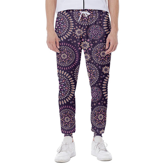 Purple Bohemian Mandala Pattern Print Scuba Joggers