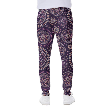 Purple Bohemian Mandala Pattern Print Scuba Joggers