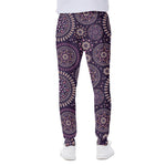 Purple Bohemian Mandala Pattern Print Scuba Joggers