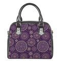 Purple Bohemian Mandala Pattern Print Shoulder Handbag