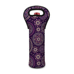 Purple Bohemian Mandala Pattern Print Single Neoprene Wine Tote
