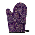 Purple Bohemian Mandala Pattern Print Single Oven Mitt