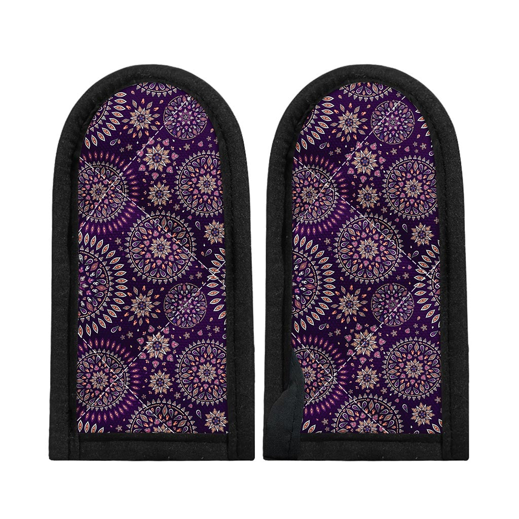 Purple Bohemian Mandala Pattern Print Skillet Handle Cover