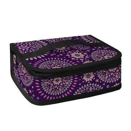 Purple Bohemian Mandala Pattern Print Small Lunch Bag