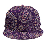 Purple Bohemian Mandala Pattern Print Snapback Cap