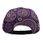 Purple Bohemian Mandala Pattern Print Snapback Cap