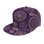Purple Bohemian Mandala Pattern Print Snapback Cap